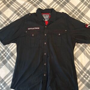 Affliction Black Casual Button Down Shirt